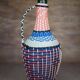 Braided thread bottle, plastic thread, scoubidou bottle, glass bottle, interior decoration,