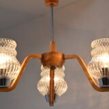 Mid-century Chandelier by Drevo humpolec,1970's.