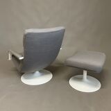 F142 swivel armchair with foot stool by Geoffrey Harcourt for Artifort 1960