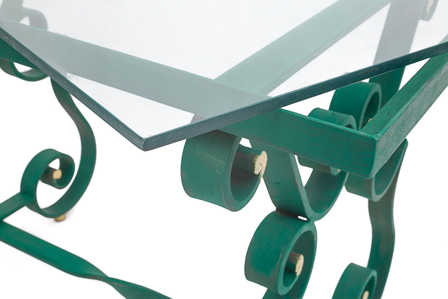 Wrought iron coffee table, Merceris, 1950