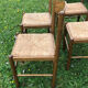 4 chaises bois et paille