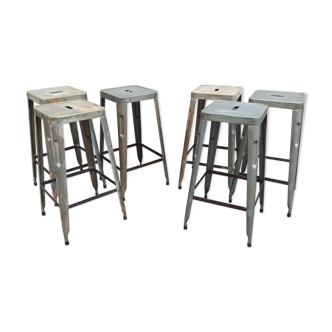 Set of 6 metal stools