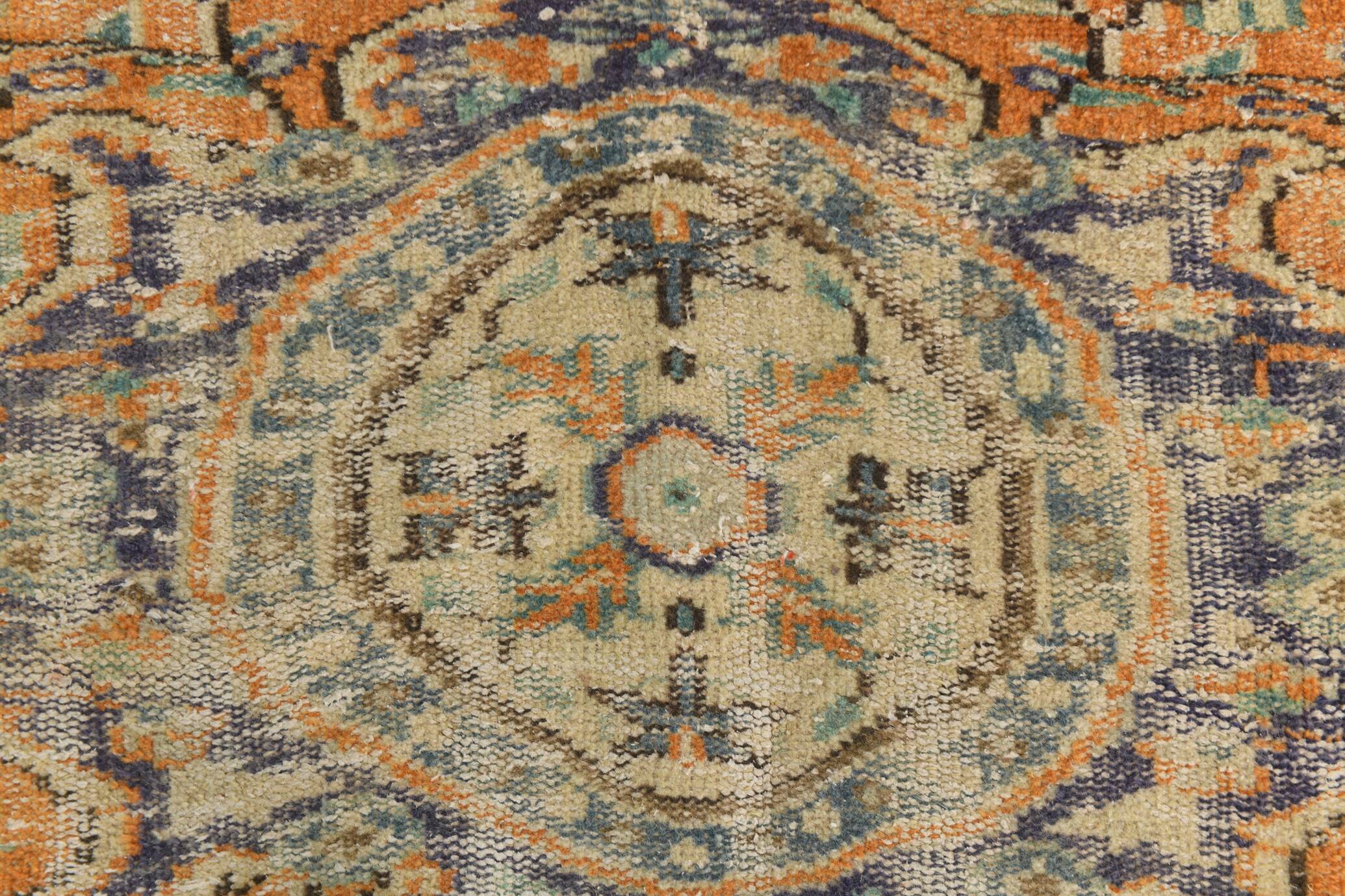 Pumpkin Orange Handmade Vintage Area Rug, 202x282 Cm