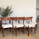 Set of 6 Scandinavian style Danish teak upholstered chairs. 1960s