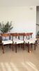 Set of 6 Scandinavian style Danish teak upholstered chairs. 1960s
