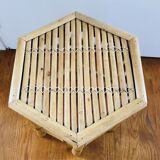 Two rattan side tables