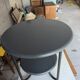 Table ronde Bauhaus double plateaux grise
