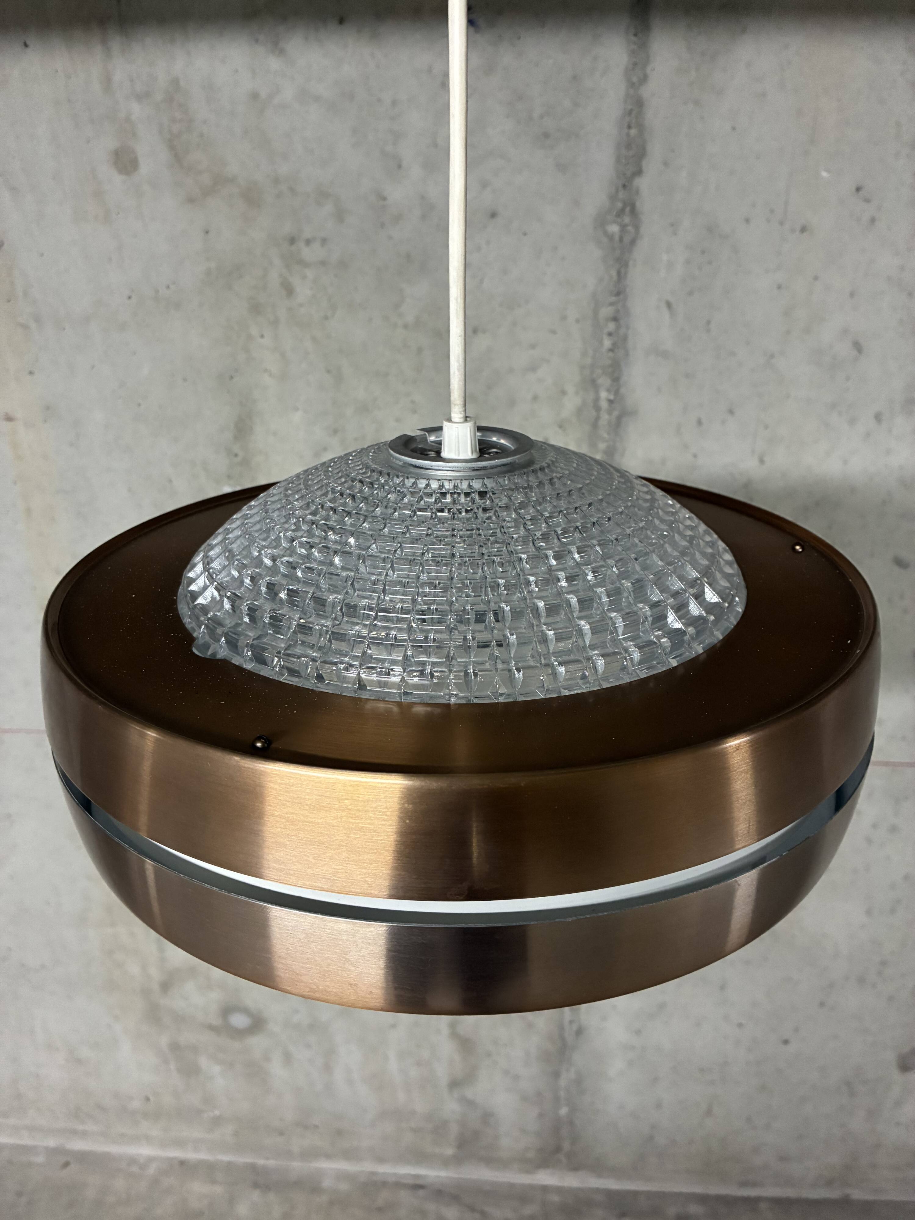 Suspension Raak Amsterdam anodised aluminium and vintage crystal from the 1960s.