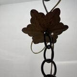 Large Murano Glass Wrought Iron Light Pendant 1950’s