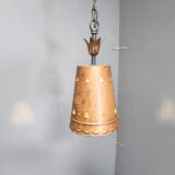 Brutalist copper pendant light, 1970s