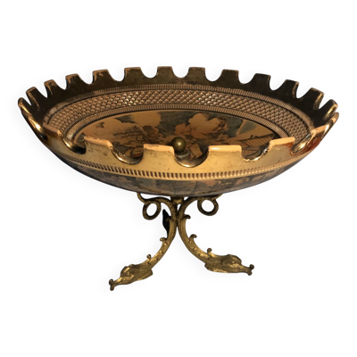 Coupe tripode céramique laiton