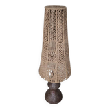 Ceramic / terracotta / macrame vase lamp 1970s