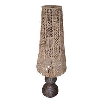 Ceramic / terracotta / macrame vase lamp 1970s