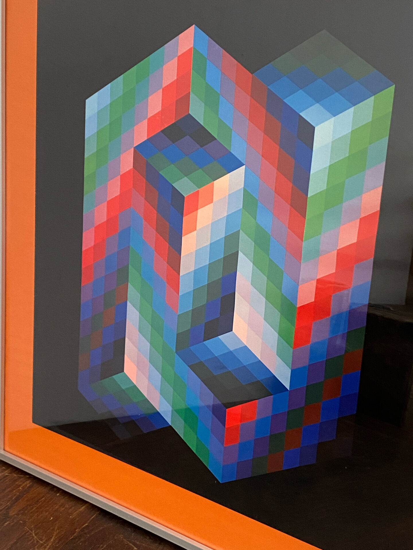 Impression optique en couleur d'après Vasarely, 1970