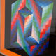 Impression optique en couleur d'après Vasarely, 1970
