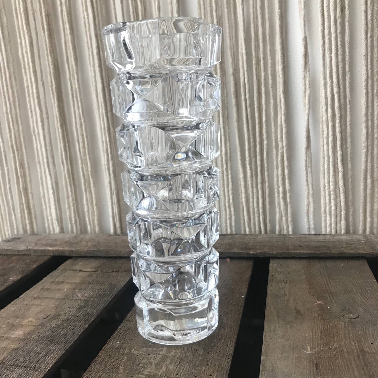 Pressed molded glass vase