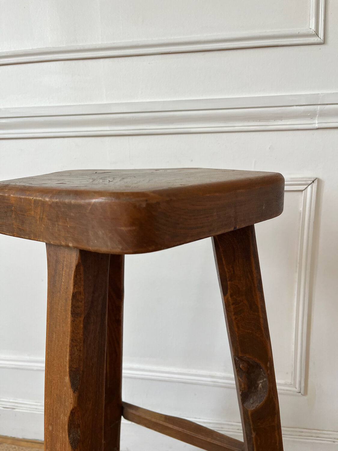 High stool in elm by Olavi Hanninen