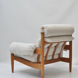 Scandinavian Lounge Armchair by Eric Merthen, 1960s – Reupholstered in Whit