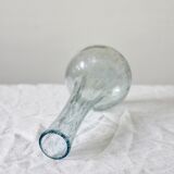 Biot vintage light blue bubbled blown glass soliflore vase