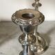 Pair of silver metal candlesticks