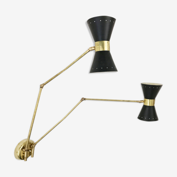 Applique italienne murale articulée diabolo design années 50