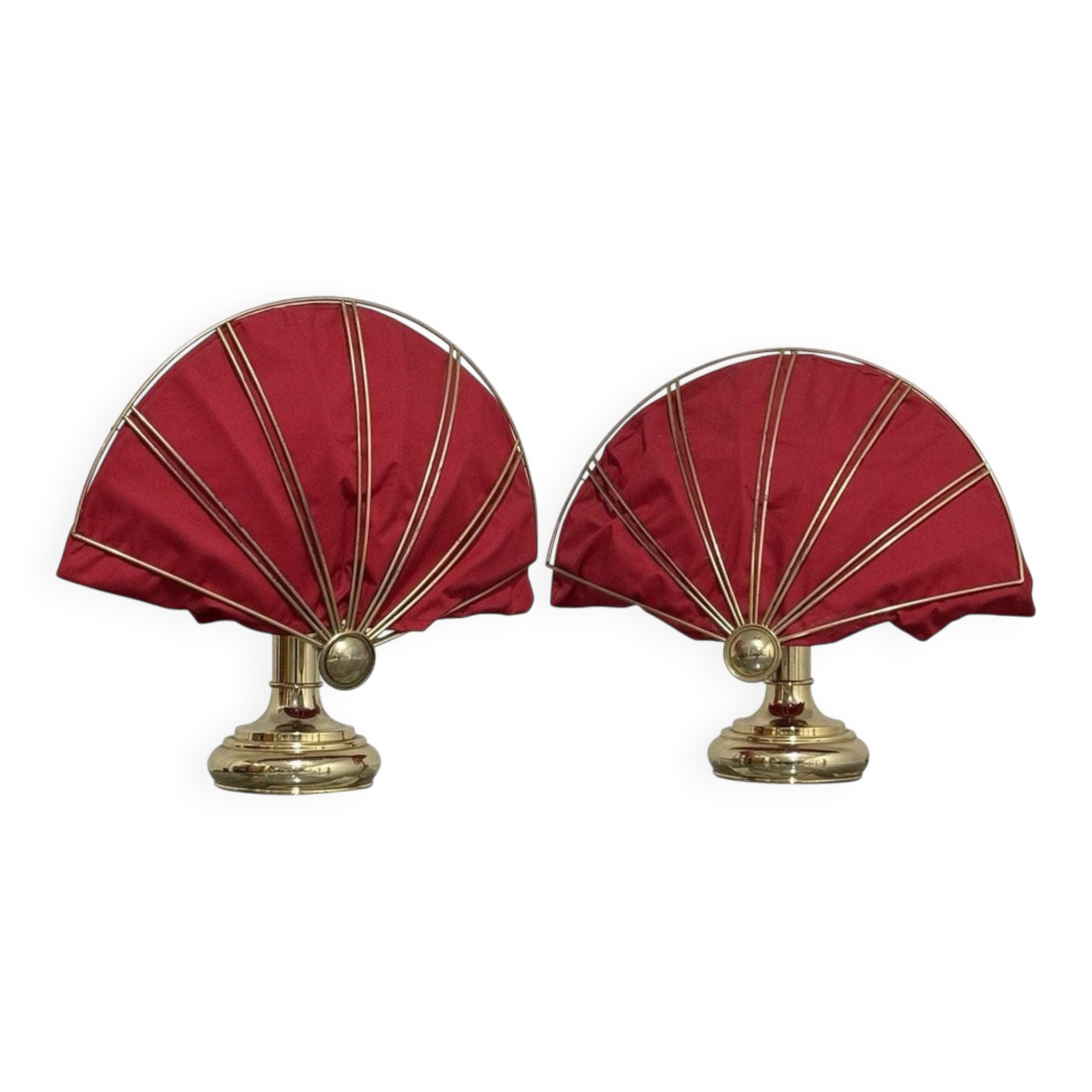 Lampes de table en laiton de style Hollywood Regency, années 1970, ensemble de 2