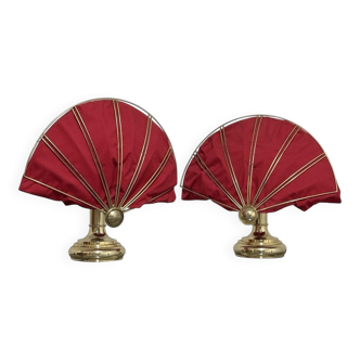 Lampes de table en laiton de style Hollywood Regency, années 1970, ensemble de 2