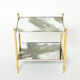 Pair of tables ends sofa brass chrome mirror