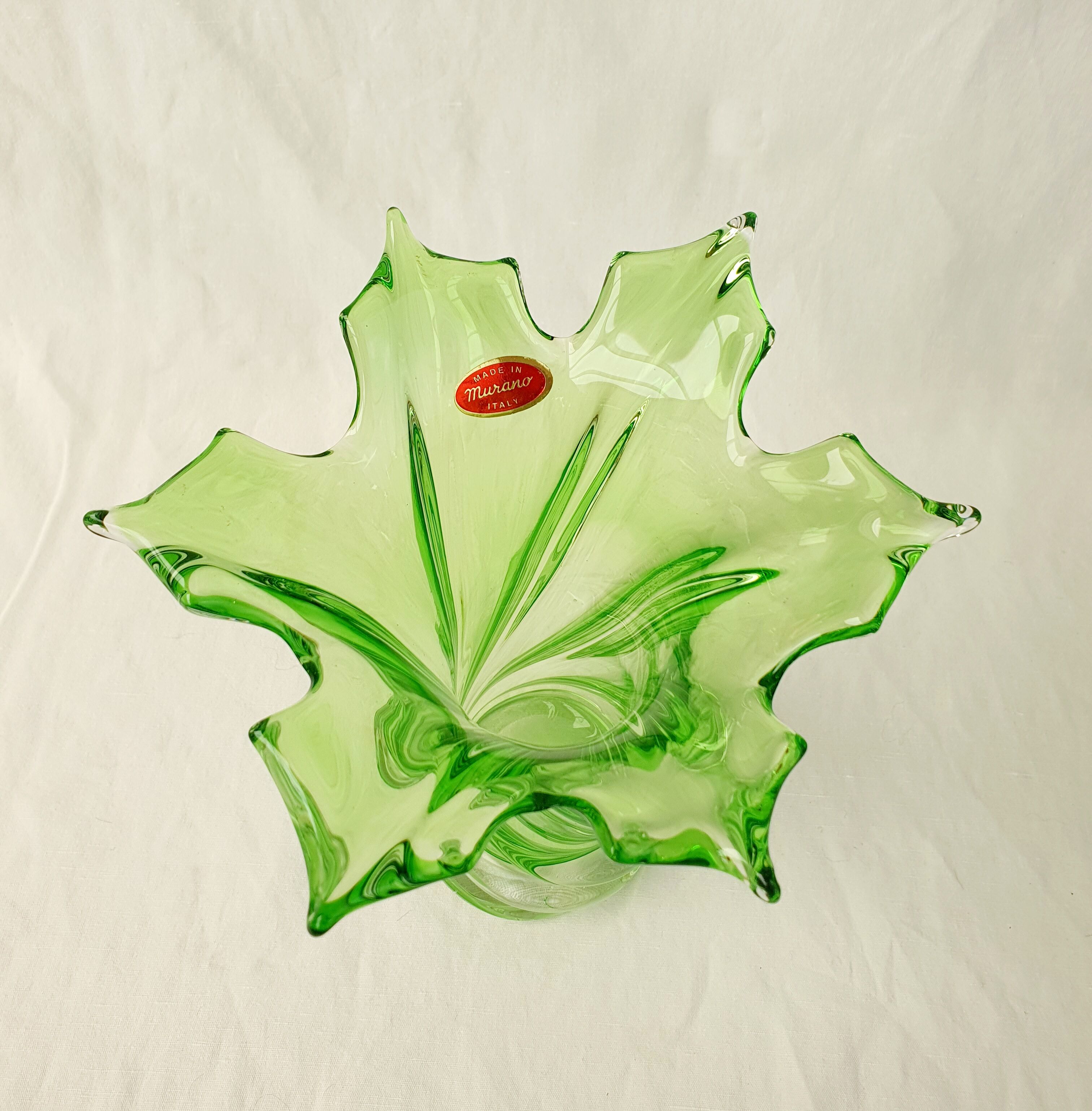 Vase Sommerso Floral Murano 1970 Italie