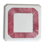 Porcelain underside, badonviller france, white and red underside, ceramic plate