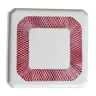 Dessous-de-plat en porcelaine, badonviller france , dessous de plat blanc et rouge, plaque céramique