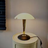 Lampe champignon, Luciano Cesaro, messing/mat zwarte tafellamp, jaren 90