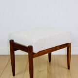 Edmund Homa stool, cream ivory white boucle seat - 2 pieces available