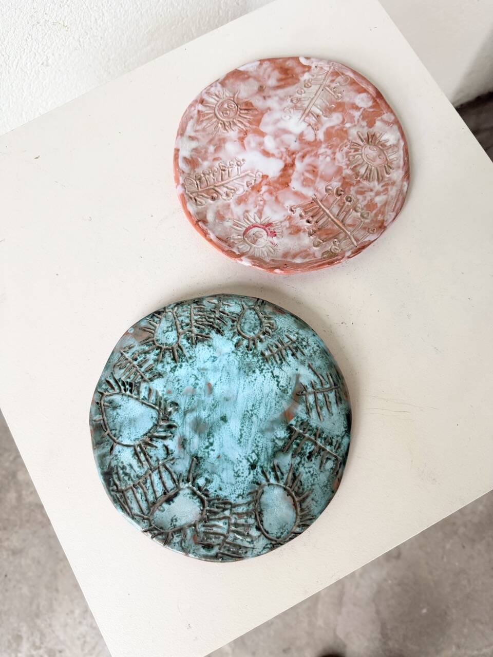 Pair of Vallauris ceramic dinner plates