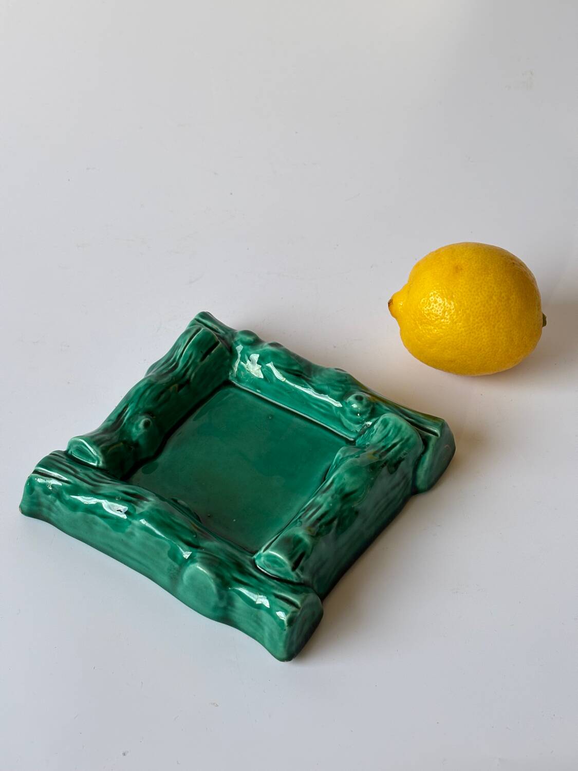 Green ceramic ashtray