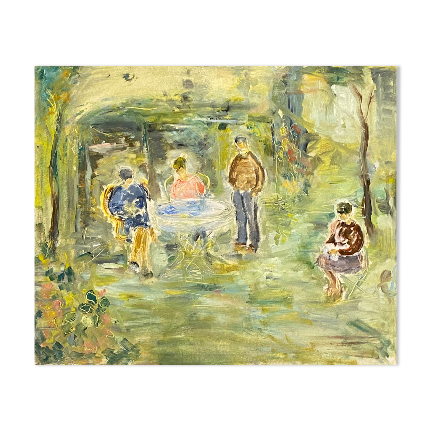 In the garden by Raya safir Oil on cardboard