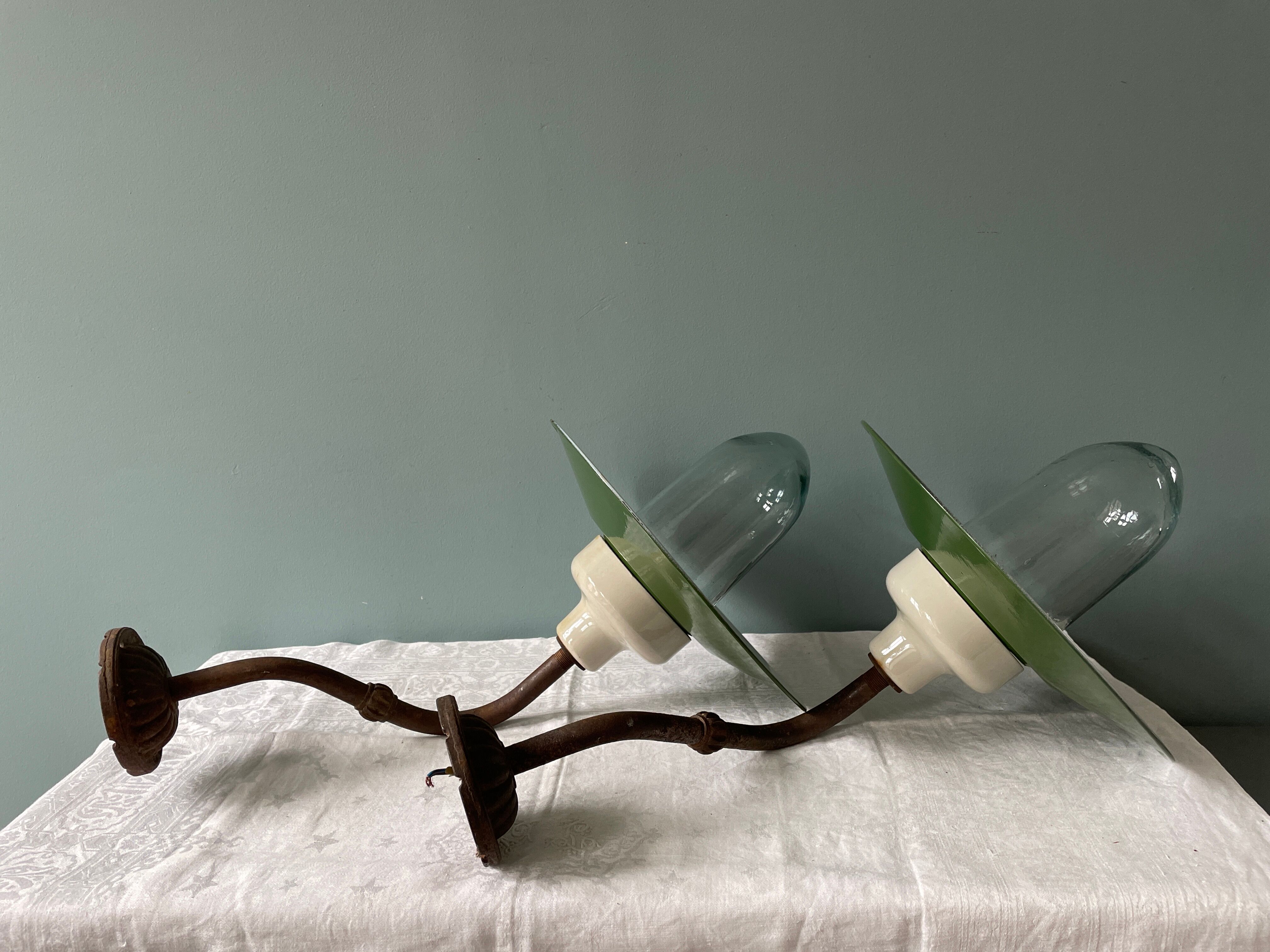 Pair of wall lamps gooseneck