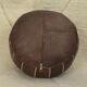 Pouf marocain en cuir Marron tabac