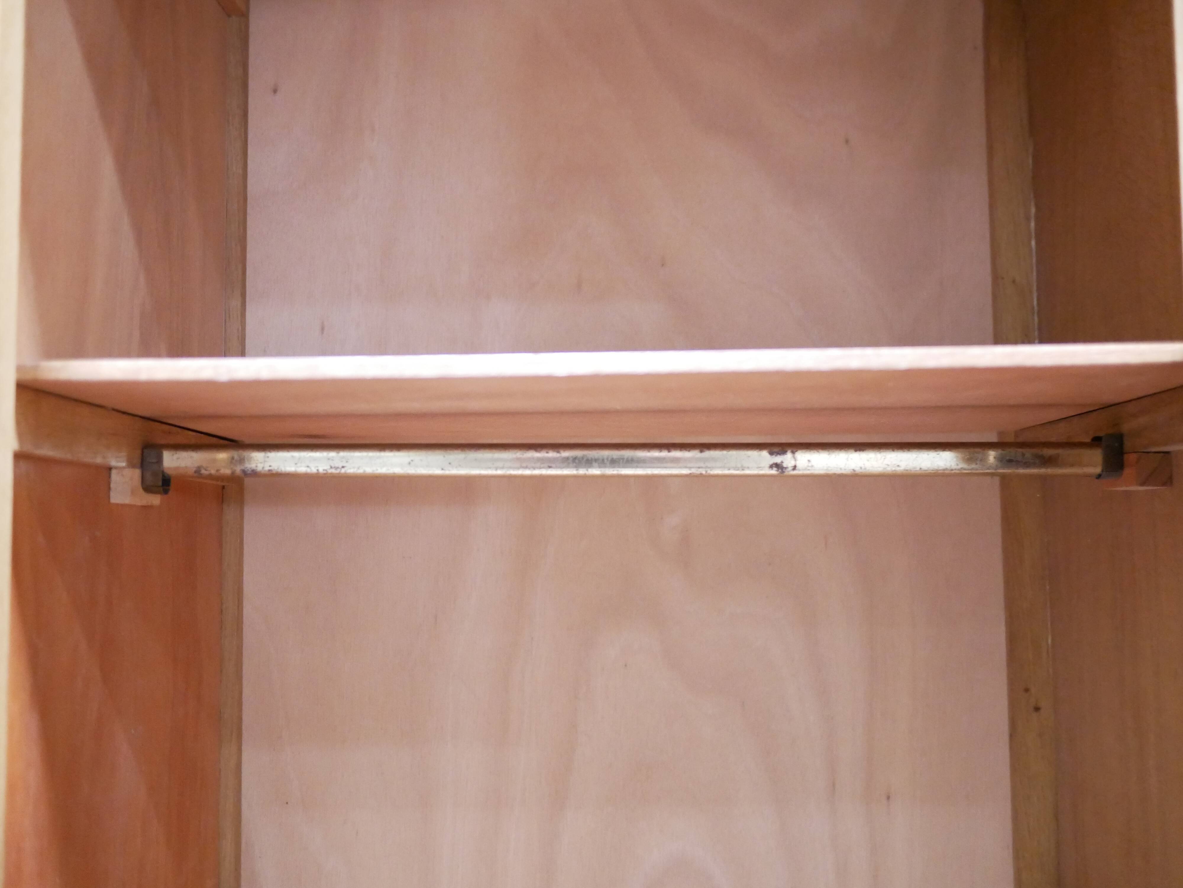 Vintage wardrobe in wood and rattan