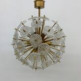 Val Saint Lambert crystal sputnik gold chandelier , 1960’s