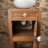 Antique wooden and red marble washstand (Art Deco style)