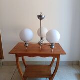 White ball and metal chandelier
