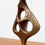 Brutalist metal candlestick mid-century