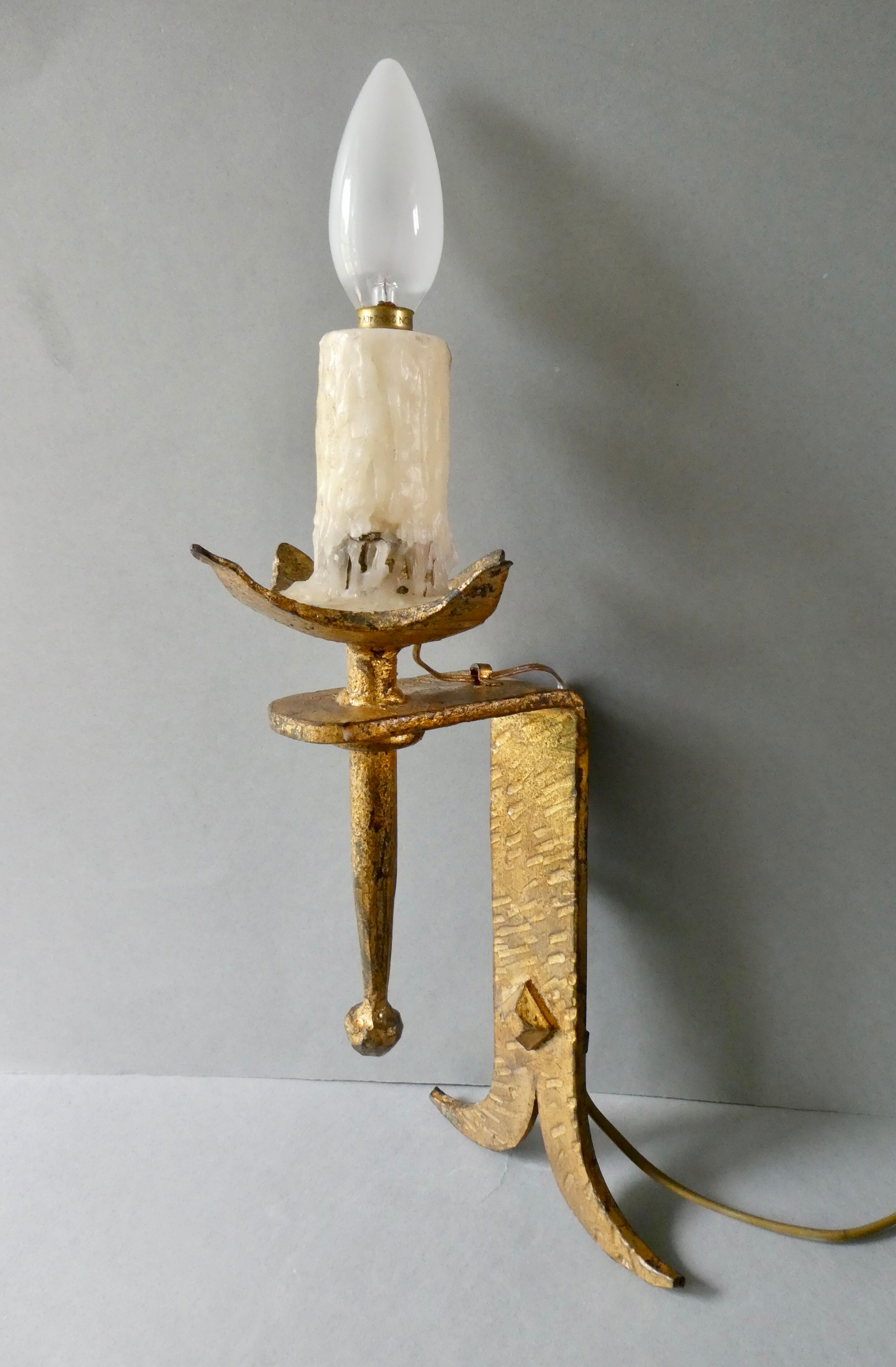 Gold metal flare wall lamp Ferro Art 60/70s