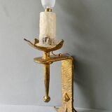 Gold metal flare wall lamp Ferro Art 60/70s