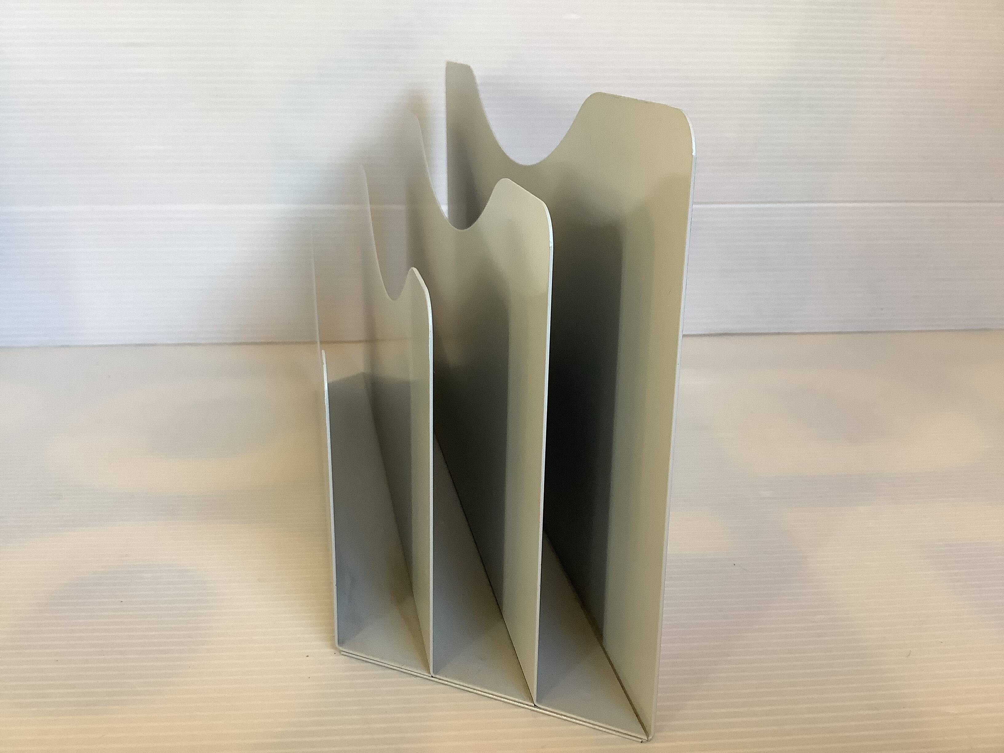 Gray metal wave mail holder