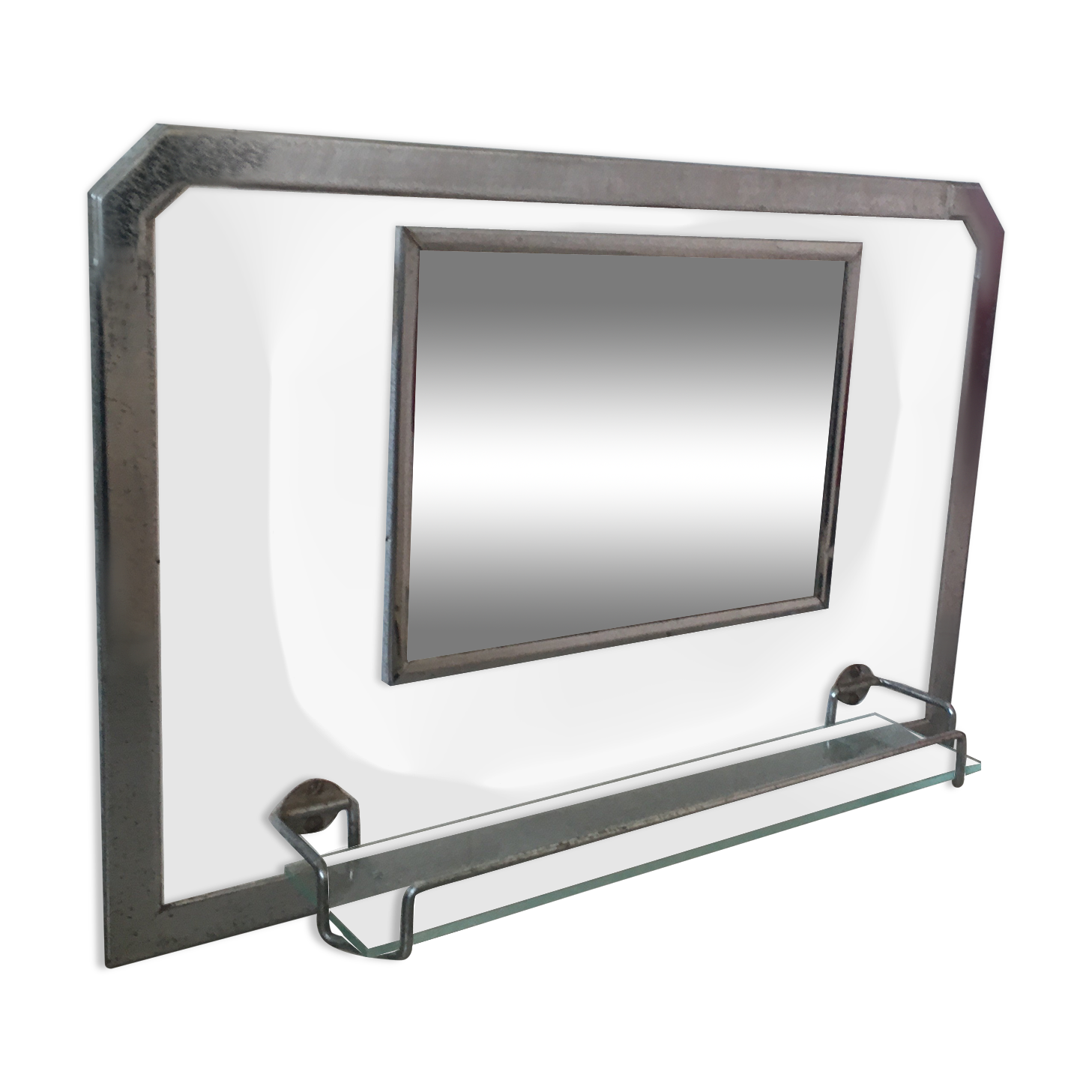 Miroir mural avec tablette vintage 47x31cm