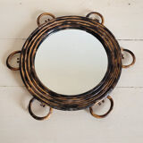 Vintage rattan mirror