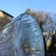 Carafe/Decanter in ribbed glass – Vintage oval shape – Faceted stopper