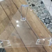 Triangular plexiglass coffee table end table Altuglas David Lange 70